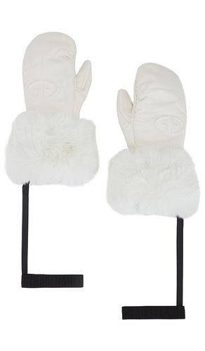 Adore Leather Embossed Logo Mittens in White. - size 6.5 (also in 7, 7.5, 8) - Goldbergh - Modalova