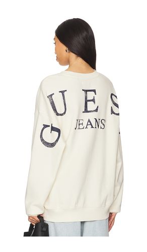 Back Macro Logo Sweatshirt in Cream. - size L (also in M, S, XL/1X) - Guess Jeans - Modalova