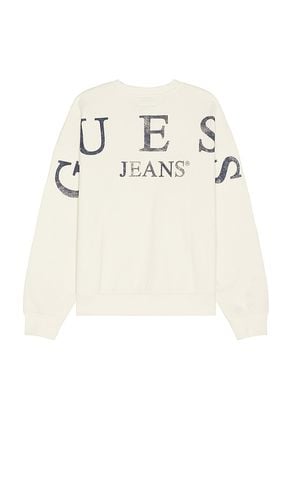 Back Macro Logo Sweatshirt in Cream. - size L (also in M, S, XL/1X) - Guess Jeans - Modalova