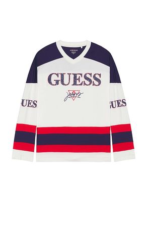 Hockey Tee in White. - size L (also in M, S, XL/1X) - Guess Jeans - Modalova