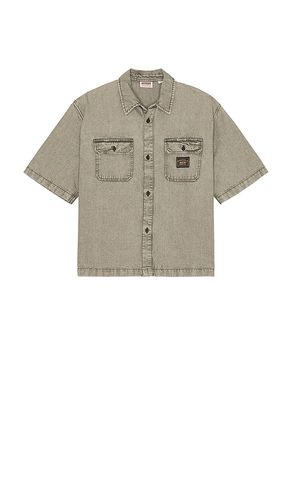 Boxy Denim Short Sleeve Shirt in Grey. - size L (also in M, S, XL/1X) - Guess Originals - Modalova