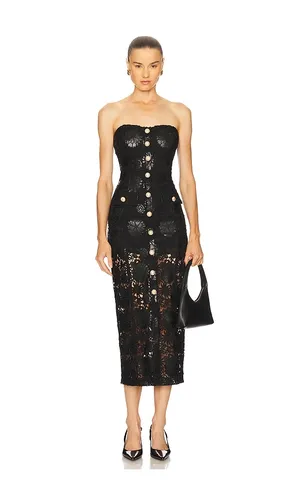 Misha Faux Leather Guipure Midi Dress in . - size M (also in S, XL, XS) - Generation Love - Modalova