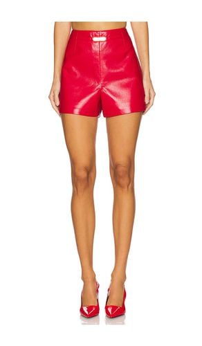 Danny Belted Faux Leather Shorts in Red. - size L (also in M, S) - Generation Love - Modalova