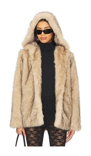 Della Faux Fur Hood Jacket in Tan. - size L (also in XL, XXL) - Generation Love - Modalova