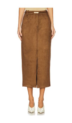 Medina Belted Faux Suede Skirt in Tan. - size 0 (also in 4, 6) - Generation Love - Modalova