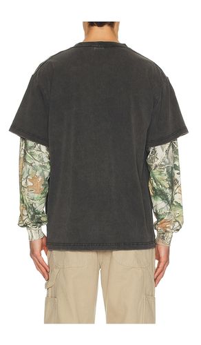 Stencil Spray Layered Long Sleeve Tee in Black. - size L (also in M, XL/1X) - Gothicmochas - Modalova