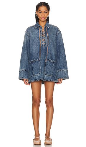 Marisa Laced Tunic Dress in Denim-Medium. - size L (also in M, S) - GRLFRND - Modalova