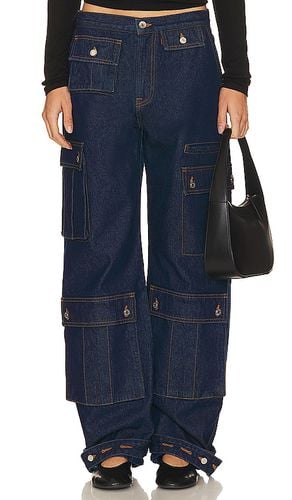 Lara low rise wide leg cargo en color denim-dark talla 27 en - Denim-Dark. Talla 27 (también en 32) - GRLFRND - Modalova