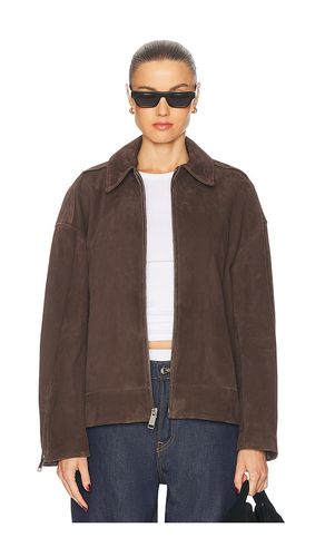 Alek Suede Jacket in Chocolate. - size M (also in S, XL) - GRLFRND - Modalova
