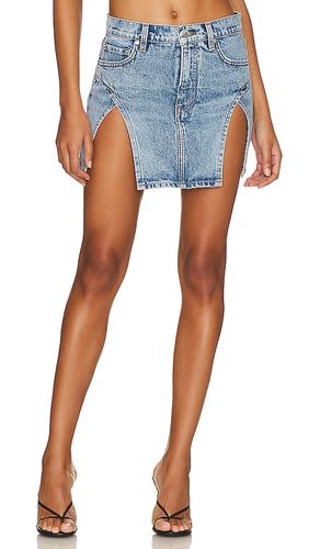 Jasmine Mini Skirt With Double Slit in Denim-Light. - size 24 (also in 25, 26, 27, 28, 29, 30) - GRLFRND - Modalova