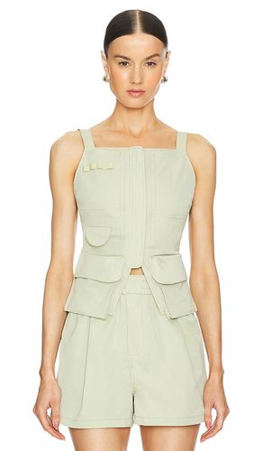 Tech Gabardine Apron Top in Olive. - size S (also in XXS) - GRLFRND - Modalova