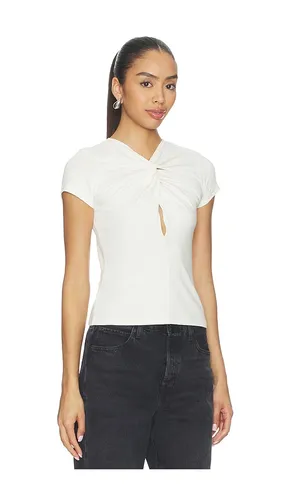 Keyhole Twist Short Sleeve Tee in Ivory. - size XS (also in S, M) - GRLFRND - Modalova