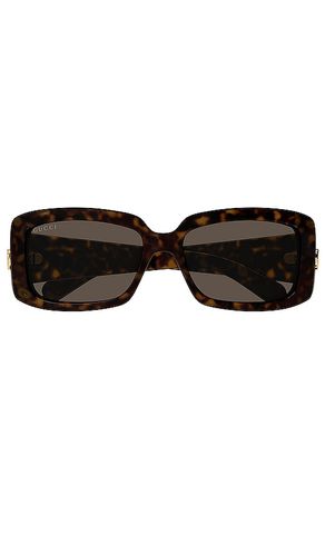 GG Corner Rectangular Sunglasses in Brown - Gucci - Modalova