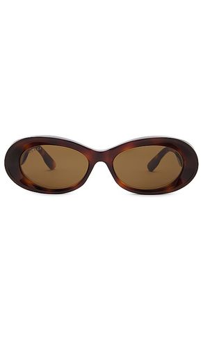 Thickness Oval Sunglasses in Brown - Gucci - Modalova