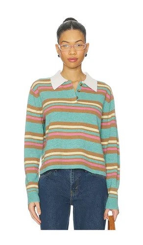 Cropped Stripe Rugby Sweater in Blue,Brown. - size L (also in M, S, XS) - Guest In Residence - Modalova