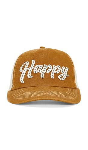 Leather Studded Script Meshback in Brown - Happy Caps - Modalova