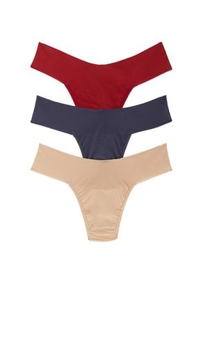 Breathesoft Natural Rise Thong 3 Pack in Red. - size L (also in M, XS) - Hanky Panky - Modalova