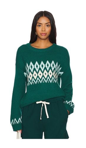 Wool Fair Isle Crew Neck Sweater in Dark Green. - size L (also in M, S, XL) - MONROW - Modalova