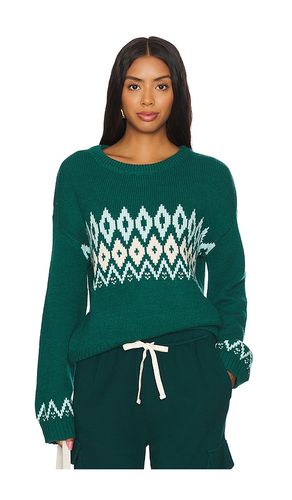 Wool Fair Isle Crew Neck Sweater in Dark Green. - size L (also in XL) - MONROW - Modalova