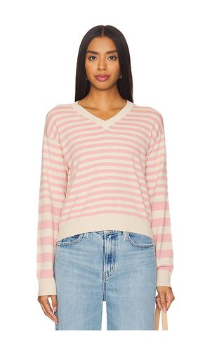 Light Soft Knit Stripe V Neck Sweater in ,Beige. - size M (also in L, S, XL, XS) - MONROW - Modalova