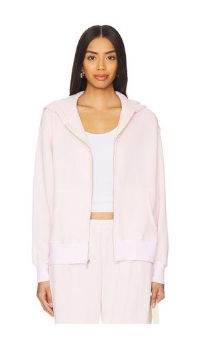 Relaxed Zip Up Hoody in Pink. - size M (also in S) - MONROW - Modalova