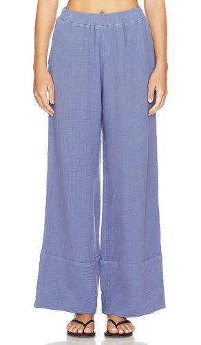 Gauze Wide Leg Pant in Blue. - size M (also in S) - MONROW - Modalova