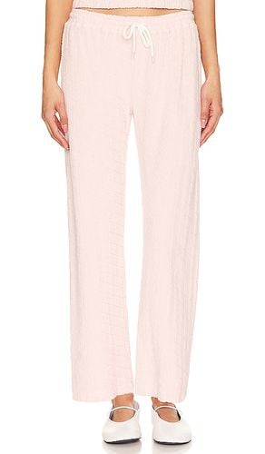 Diamond Terry Cloth Crop Pant in Blush. - size L (also in M, S) - MONROW - Modalova