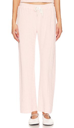 Diamond Terry Cloth Crop Pant in Blush. - size L (also in M, S, XXS) - MONROW - Modalova