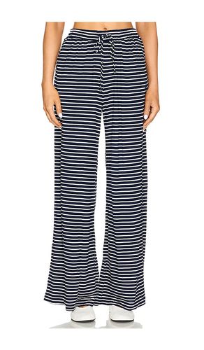 Pantalón pierna ancha stripe en color azul marino talla L en - Navy. Talla L (también en M, S, XS) - MONROW - Modalova