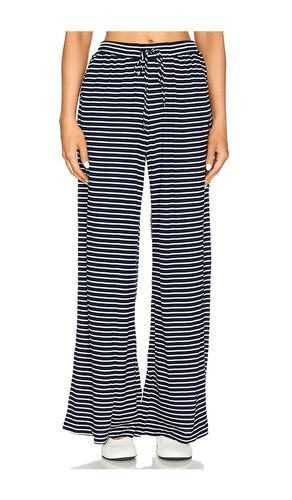 Stripe Wide Leg Pant in Navy. - size L (also in M, S, XS, XXS) - MONROW - Modalova