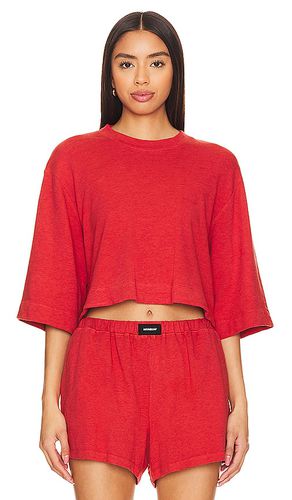 French Terry Oversized Tee in Red. - size L (also in M, S, XL, XS) - MONROW - Modalova