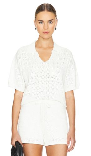 Crochet Knit Oversized Polo Tee in . - size L (also in M, S, XS) - MONROW - Modalova