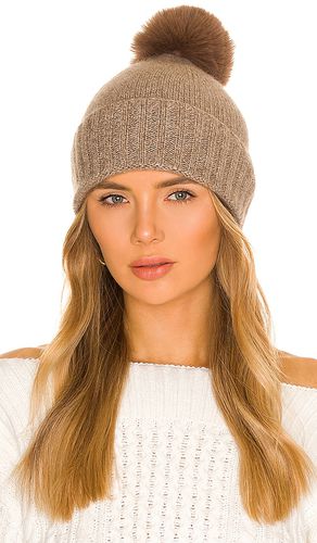 Cashmere Slouchy Cuff Beanie with Faux Fur Pom in - Hat Attack - Modalova