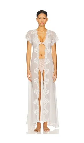 Farrah Long Lace Robe in White. - size L (also in M, S, XL, XS) - homebodii - Modalova
