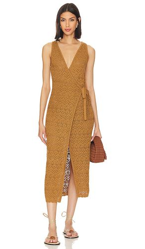 X REVOLVE Tressa Wrap Midi Knit Dress in Brown. - size L (also in M, S) - House of Harlow 1960 - Modalova