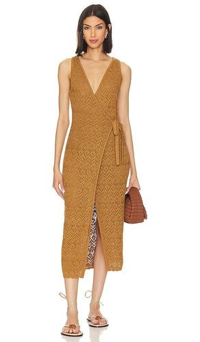 X REVOLVE Tressa Wrap Midi Knit Dress in Brown. - size M (also in S) - House of Harlow 1960 - Modalova