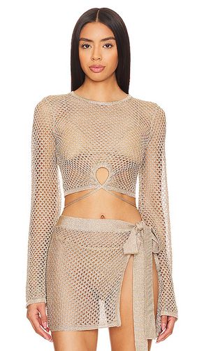 X REVOLVE Sana Metallic Open Stitch Top in Metallic . - size M (also in S, XL, XS, XXS) - House of Harlow 1960 - Modalova