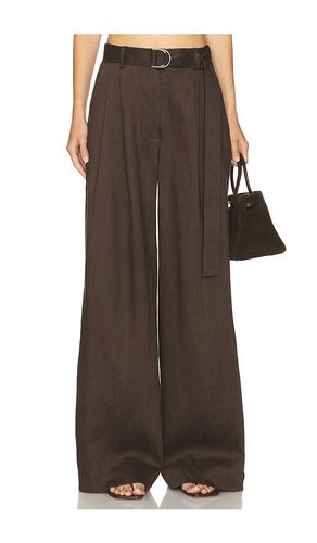 Wide Double Pleated Trouser in Chocolate. - size 10 (also in 12, 2, 4, 6, 8) - Helmut Lang - Modalova