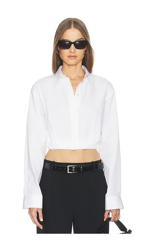 Camisa cropped gather en color blanco talla M (también en XS) - Helmut Lang - Modalova