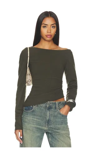 Draped Asym Top in Olive. - size L (also in M, S) - Helmut Lang - Modalova
