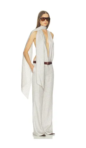 Scarf Halter Jumpsuit in Tie Print in . Size L. Also in M, S, XL, XS - Helsa - Modalova