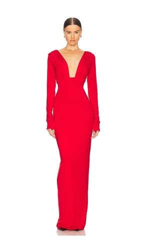 Jersey Deep V Maxi Dress in Red. - size L (also in M, S) - Helsa - Modalova