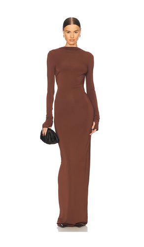 Jersey Backless Maxi Dress in Chocolate. - size L (also in M, S, XL) - Helsa - Modalova