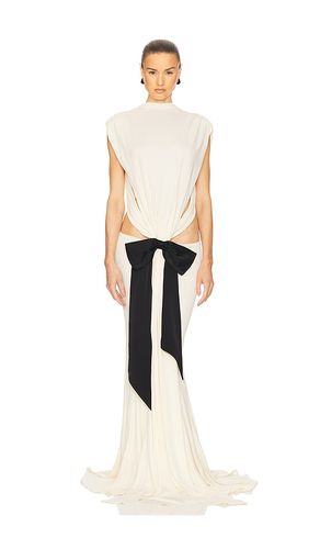 The Constantina Jersey Dress With Bow in Cream. - size L (also in M) - Helsa - Modalova