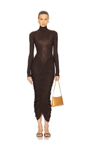 The Super Sheer Ruched Dress in Brown. - size L (also in M, S, XL, XS, XXS) - Helsa - Modalova