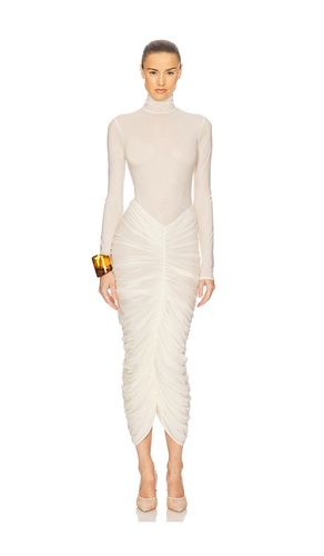 The Super Sheer Ruched Dress in Ivory. - size L (also in M, S, XL, XXS) - Helsa - Modalova