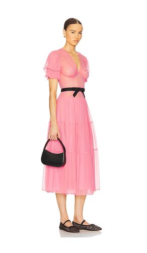 The Sasha Dress in Silk Chiffon in Pink. - size M (also in S, XS) - Helsa - Modalova