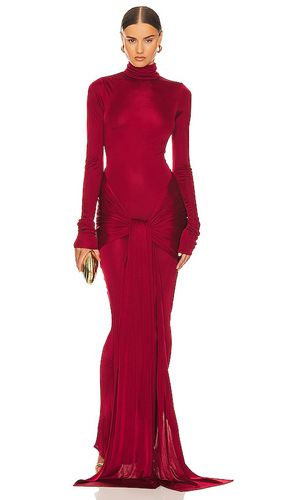 Slinky Jersey Sarong Maxi Dress in Red. - size L (also in M, S, XS) - Helsa - Modalova