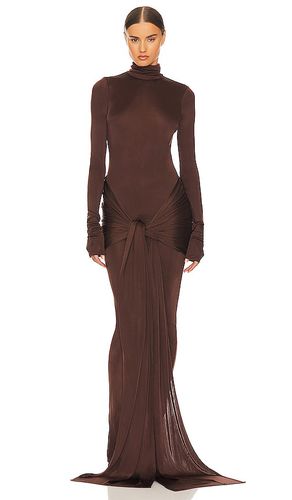 Slinky Jersey Sarong Maxi Dress in Chocolate. - size S (also in XS) - Helsa - Modalova