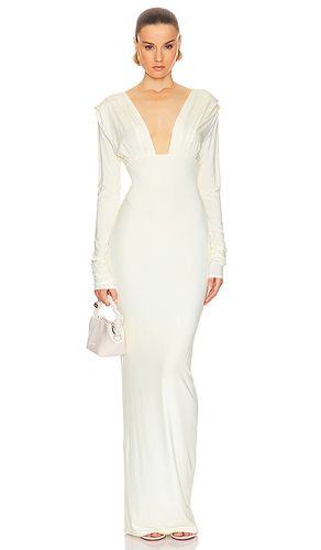 Jersey Deep V Maxi Dress in Ivory. - size S (also in XL) - Helsa - Modalova